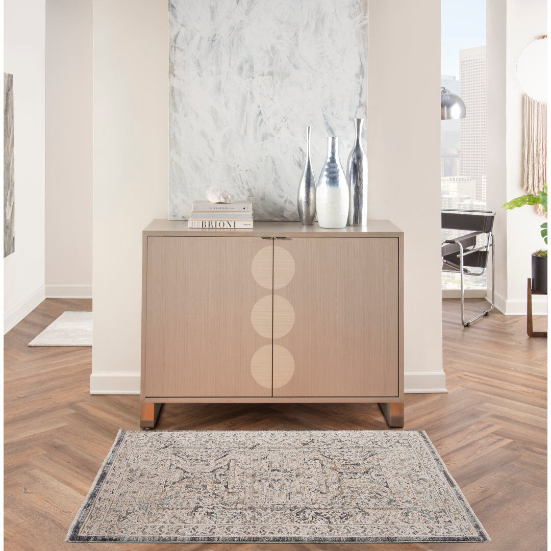 Latitude Vive Benone Oriental Area Rug Ivory/Charcoal Rectangle 76 x 137cm