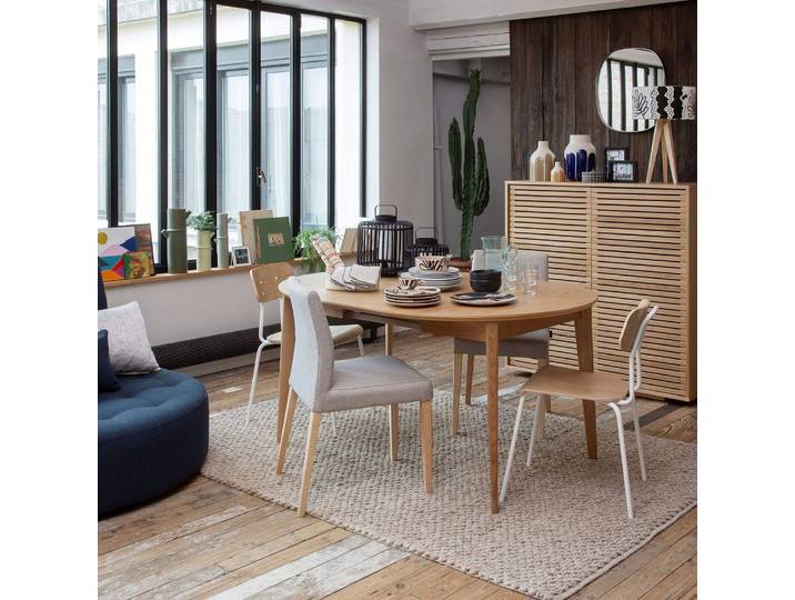HABITAT - Chaise en chêne et acier laqué - Blanc - Hester