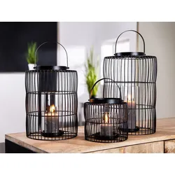 Windlicht Stage Metall schwarz 23cm
