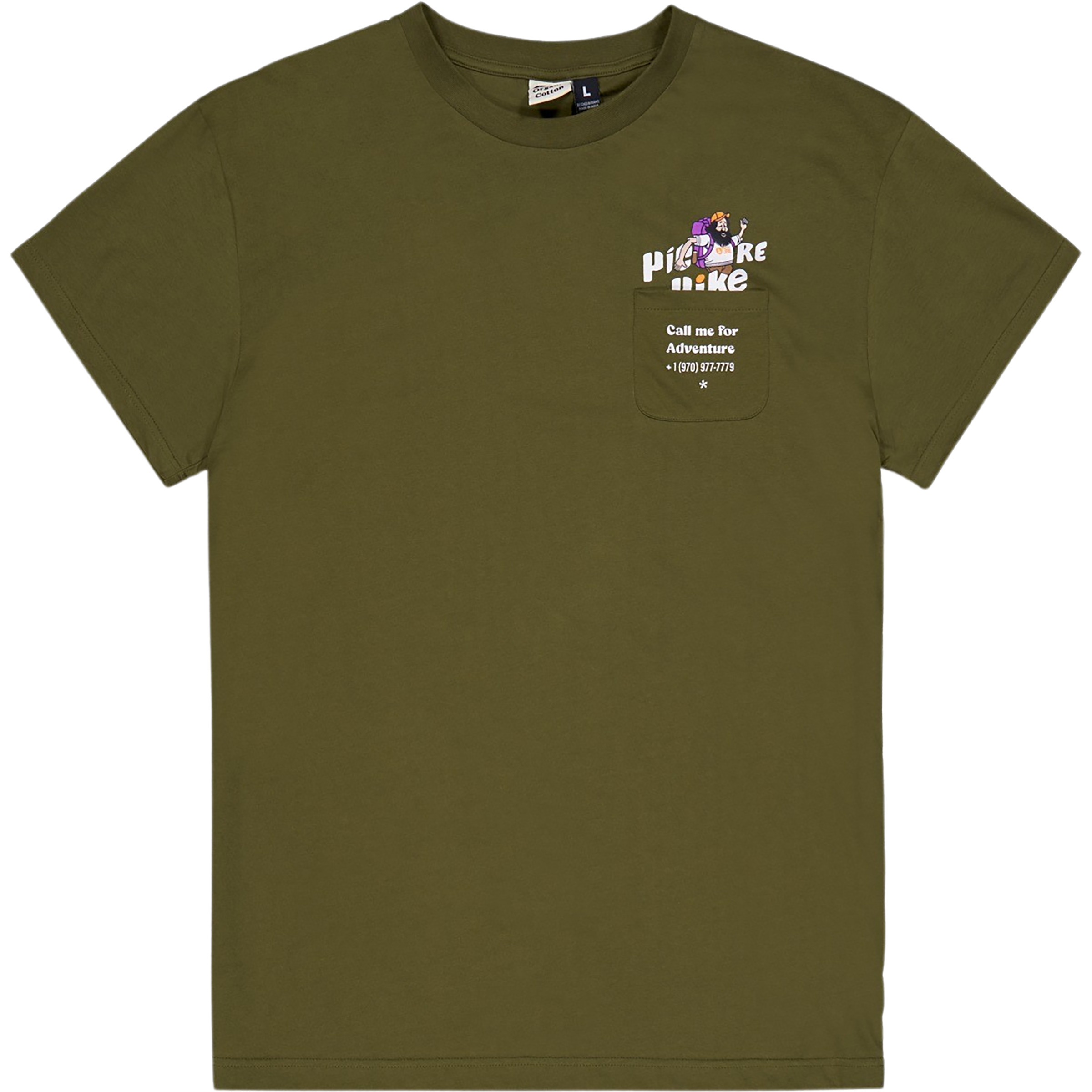 Picture Krisbly Herren T-Shirts oliv Größe L Lifestyle Hautfreundlich
