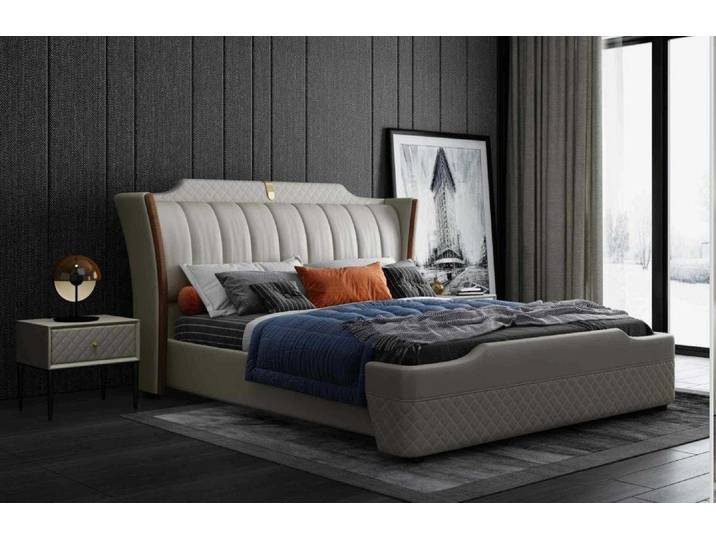 Xlmoebel Polsterbett Italienisches Design-Bett aus hochwertigem Material in elegantem Stil (1-tlg., Bett), Hergestellt in Europa