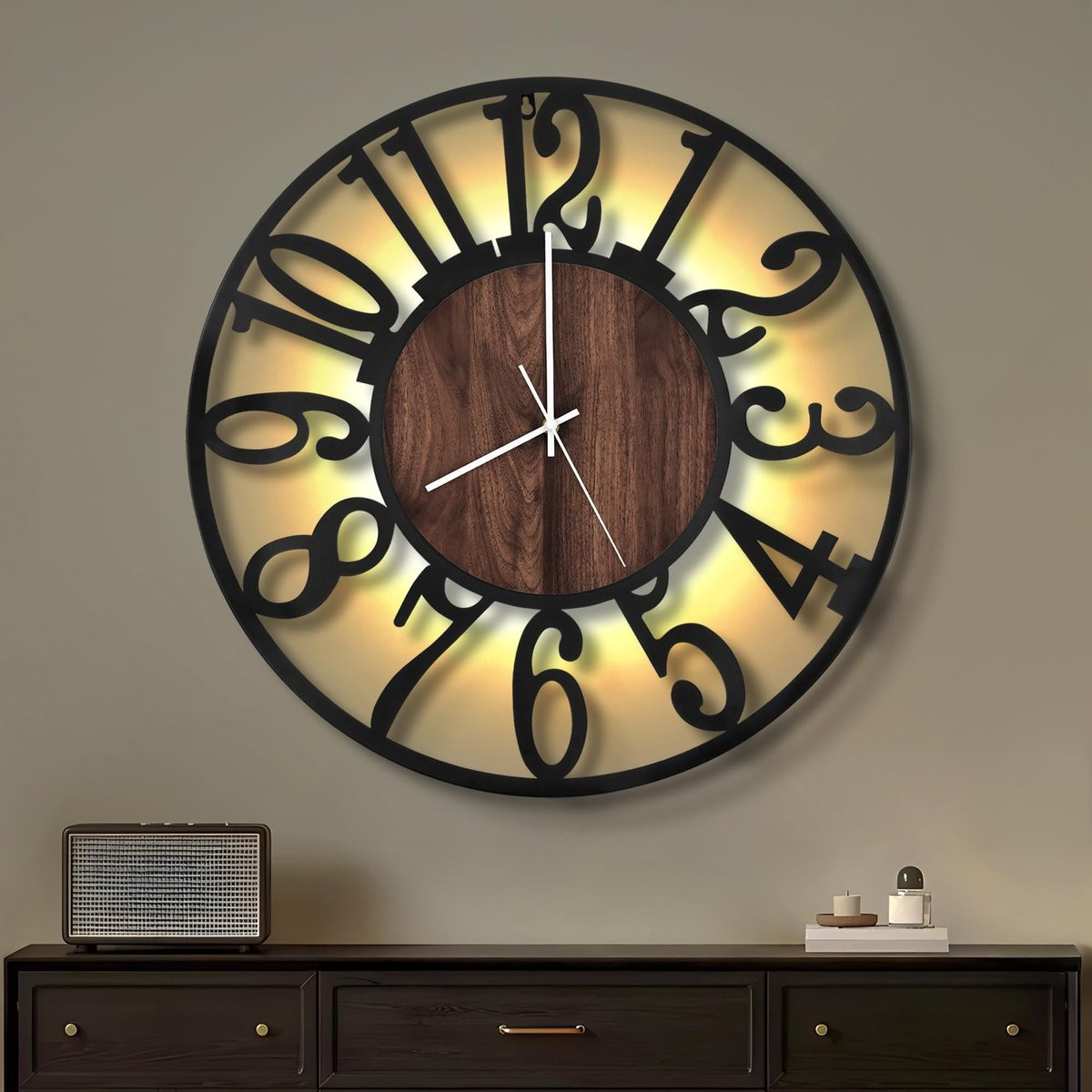 Merkloze digitale LED wandklok voor woonkamer en kantoor