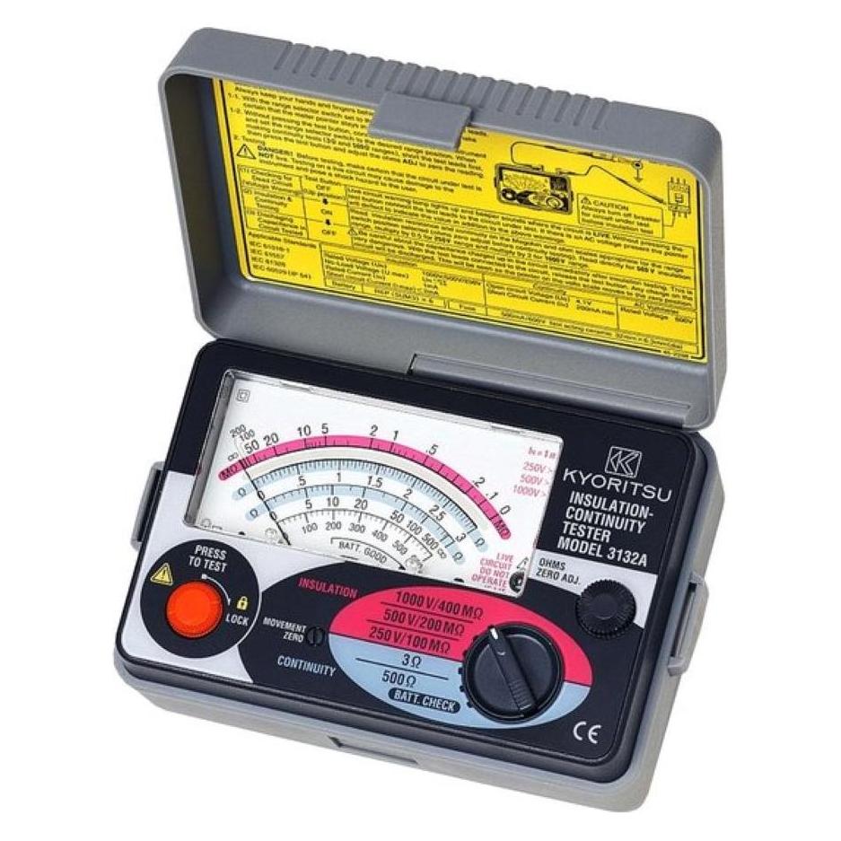 Kyoritsu Isolationsmessgerät Analoger Isolationstester Durchgangsprüfer KEW 3132A (CAT III 600V, Hand-Multimeter) (1376)