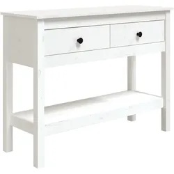 Décoshop26 - Praktischer Konsolentisch mit Schubladen 100 x 35 x 75 cm Kiefernholz DEC031676
