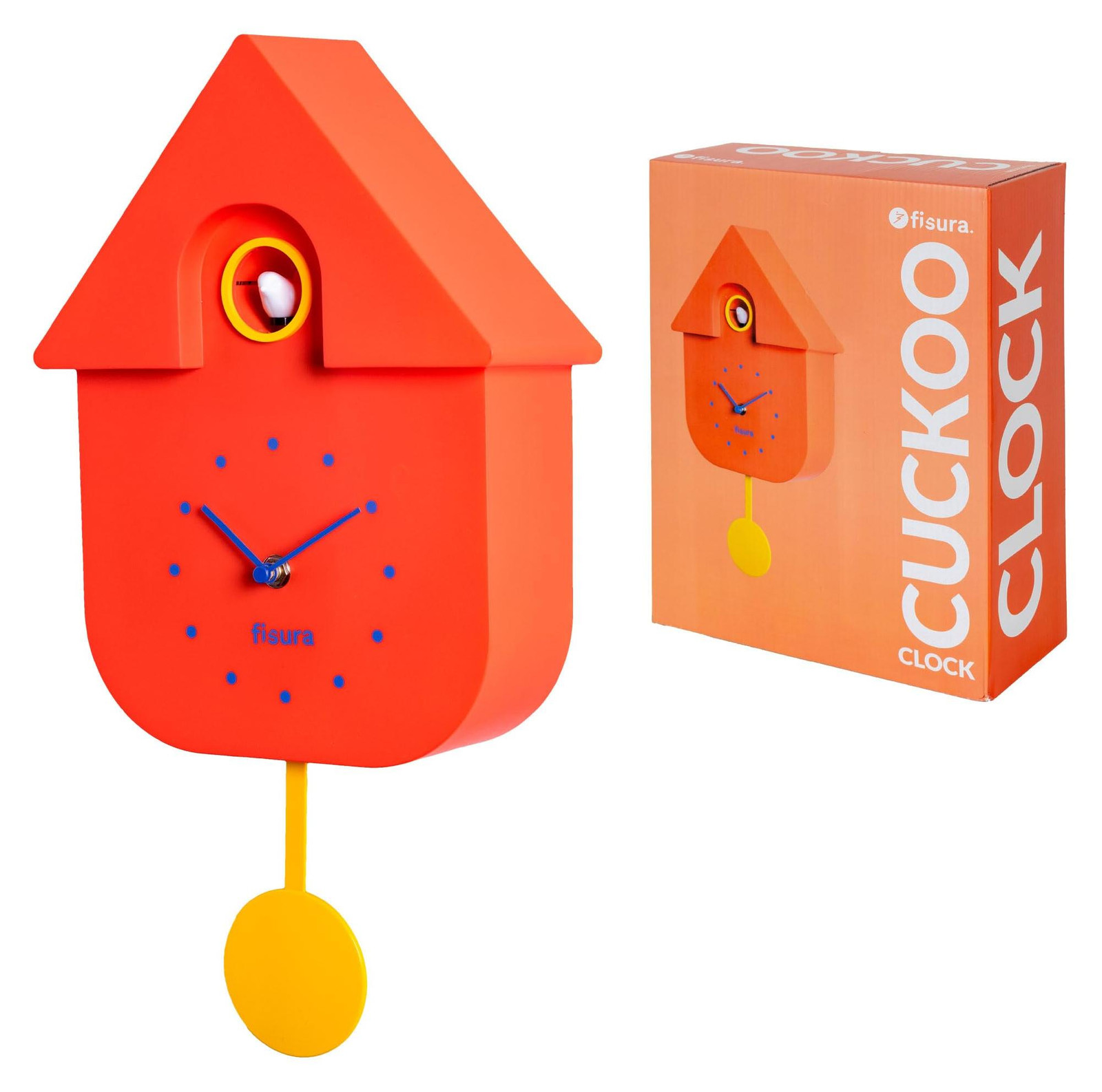 Fisura Antieke Staande Klok met scheur aan de achterkant, Rood