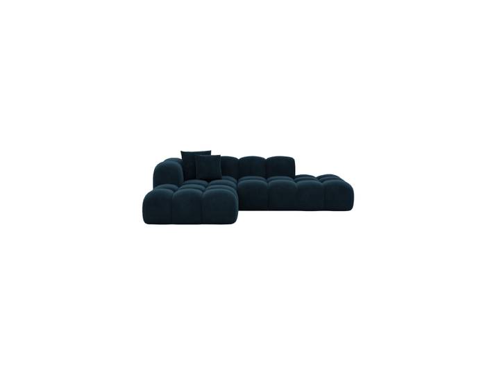 4-Sitzer Design Ecksofa „Alba Lounge“ mit Samtbezug Samtbezug Petrol dunkel BLOOMINGLOFT Collection