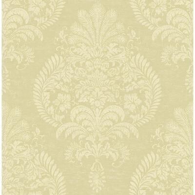 Seabrook Designs Rea Damask Unpasted Wallpaper