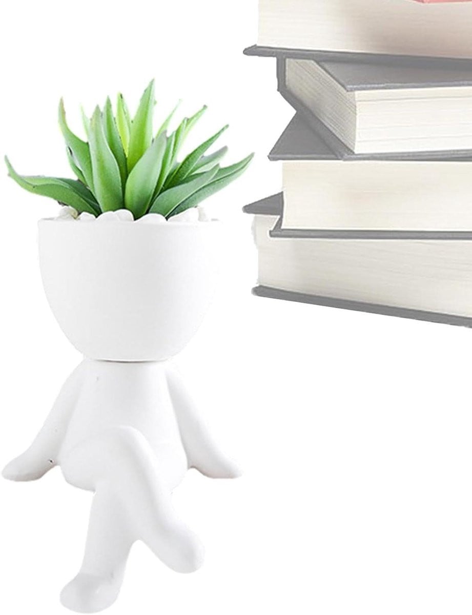 Keramische Vaas Sculptuur Gezicht - Innovatieve Decoratieve Vaas voor Interieurdecoratie