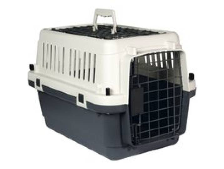 KARLIE Caisse de transport pour chien Nomad, gris/blanc (60,7x40x40,5 cm)