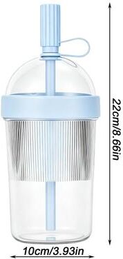 Universal Stock Reusable Coffee Cup With Lid & Straw Travel Coffee Mug For Home Office & On The Go blue