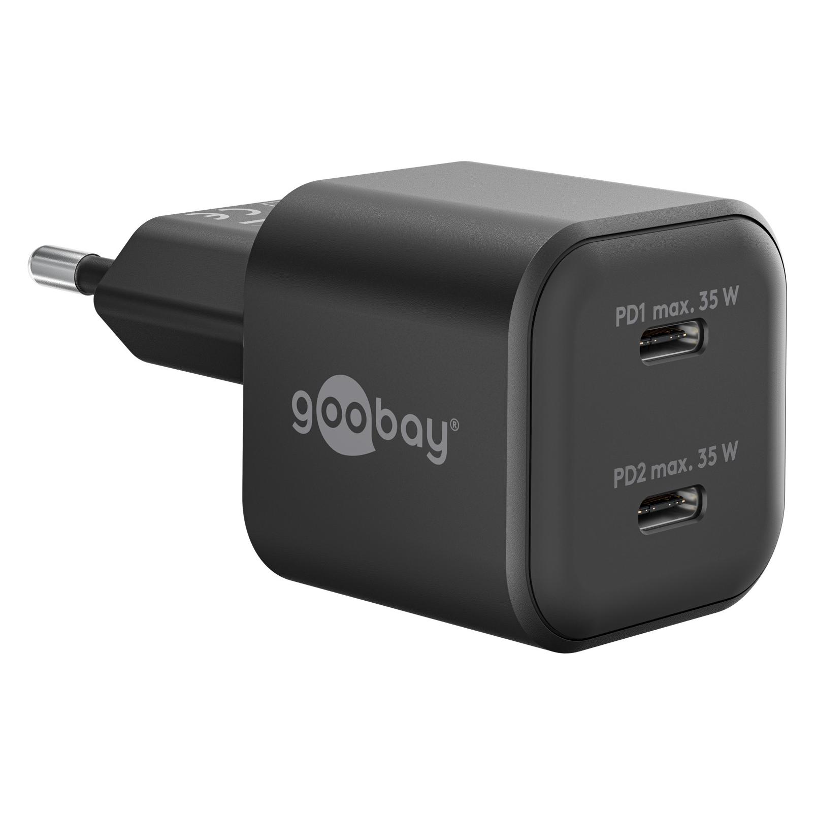 Goobay Twin Power Set 2x USB-C-Ladegeräte 30 W, 2x USB-C-Kabel (35 W, 2 Ports) (79645)