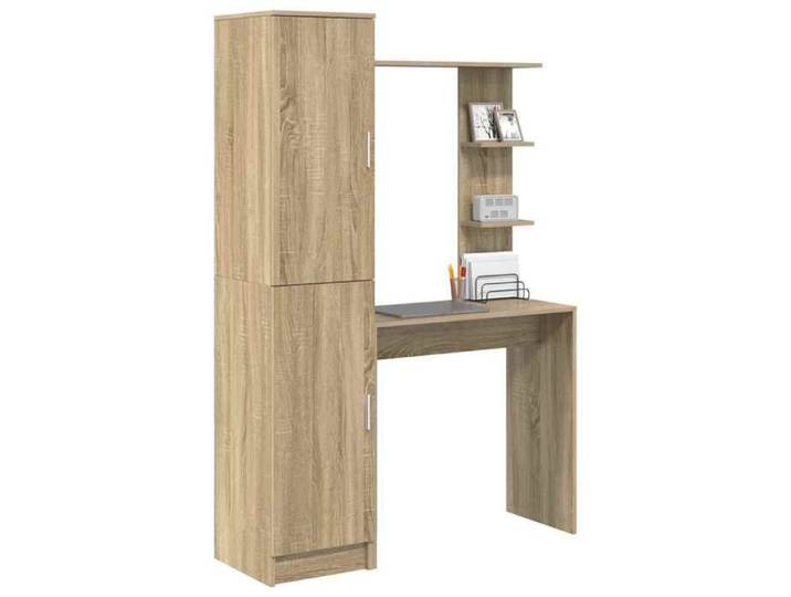 NEW Bureau debout - Marron Lot de 2 Bureau - avec rangement - Chêne Sonoma_1643