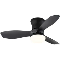 LED Deckenleuchte Ventilator Wohnzimmerlampe CCT Schwarz Kunststoff Ø 61 cm