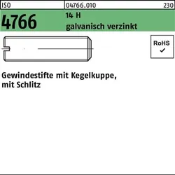 Gewindestift ISO 4766 Kegelkuppe/Schlitz M3x3 14 H galv.verz. 200St.