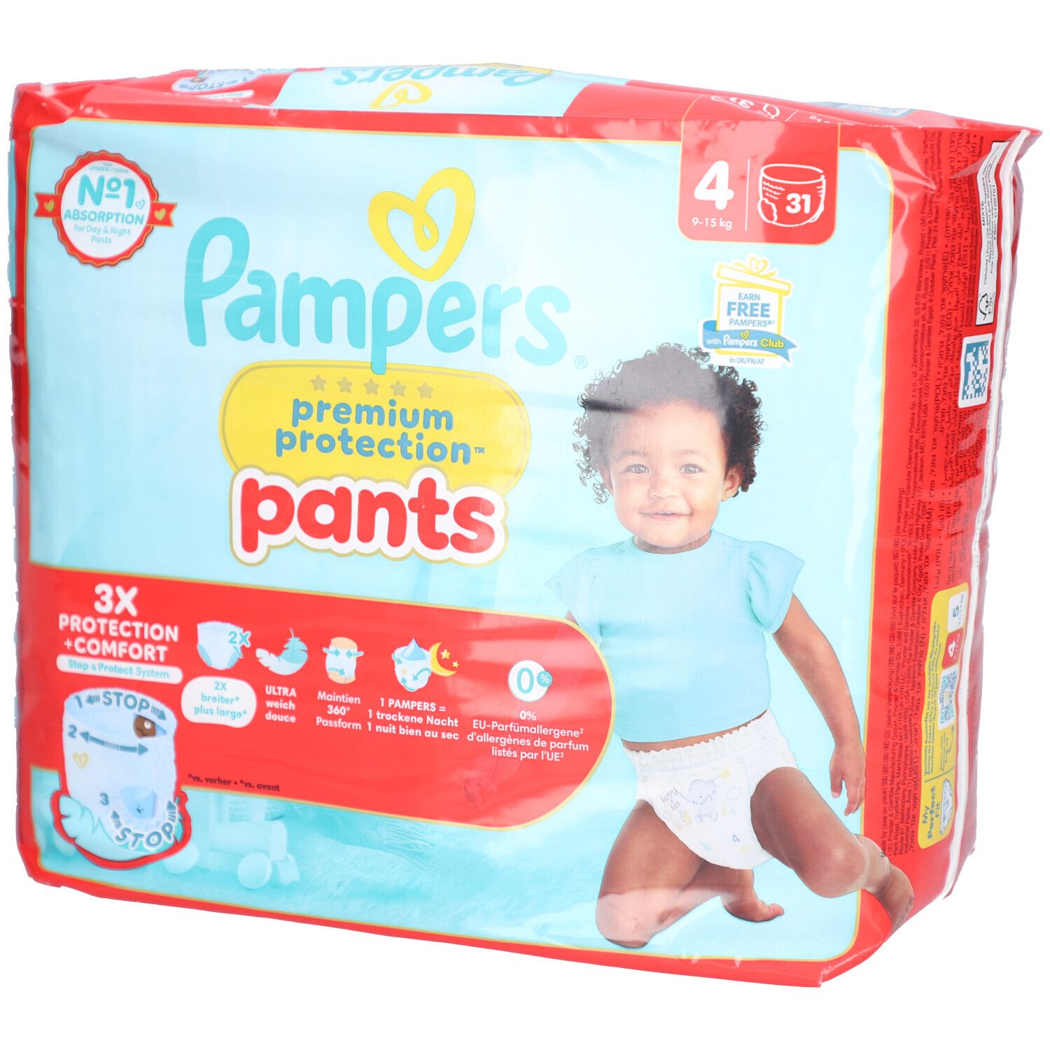 Pampers Prem Prot Pan Gr4 9-15kg Maxi Spar 31 Stk St Windeln