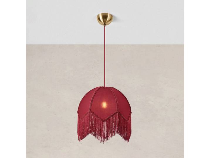 Markslöjd Hängelampe Gertrud, rot, für Wohn- / Esszimmer, Textil / Stoff / Seide, Pendelleuchte