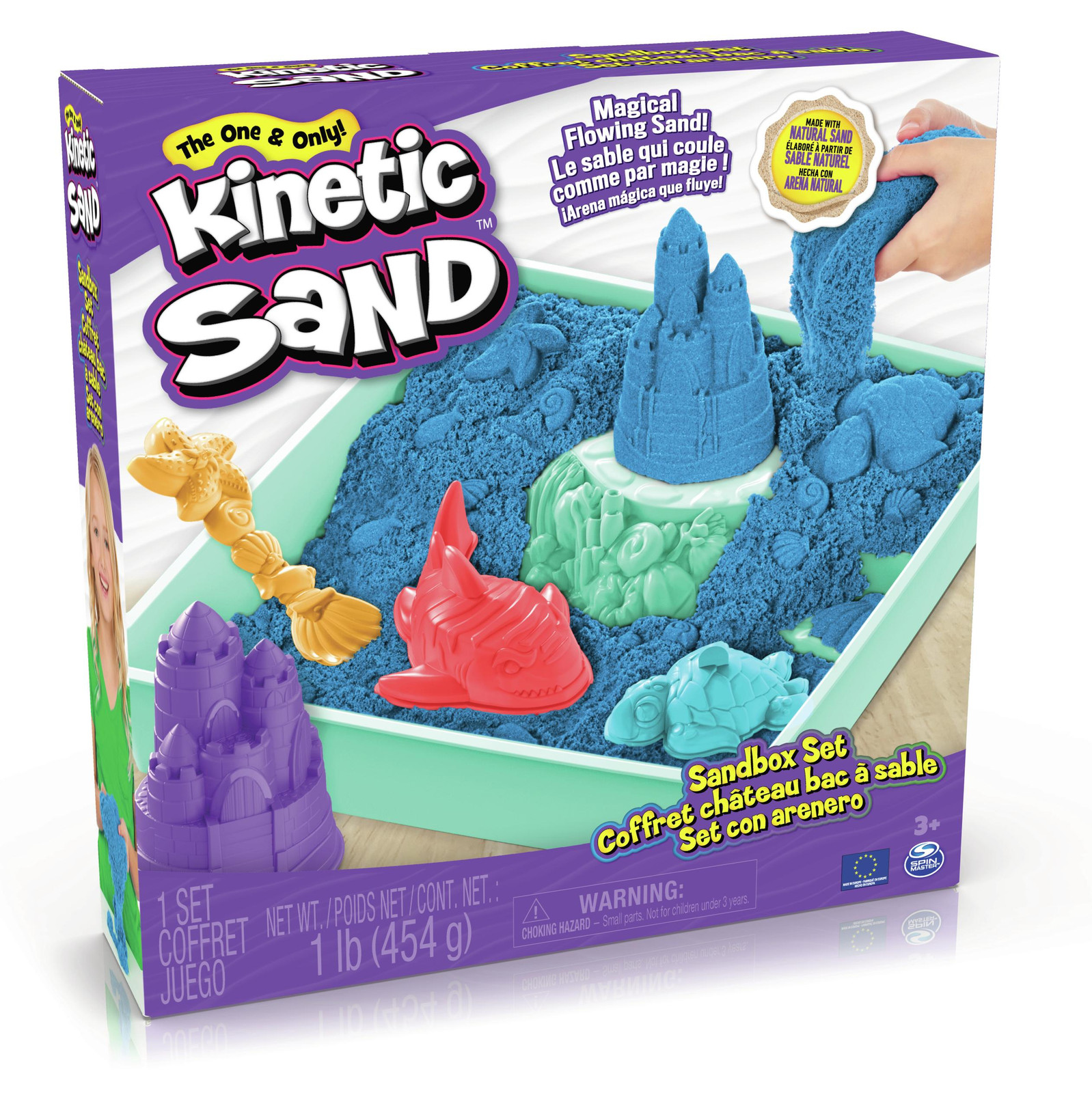 Spin Master Kinetic Sand Zandbakset, blauw (454 gram)