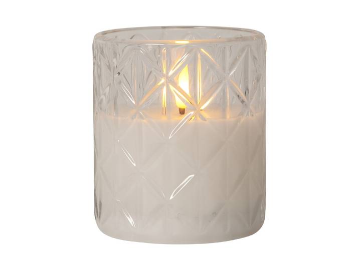 LED Pillar Kerze Flamme Romb 10cm