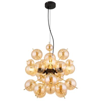 GLOBO LIGHTING Hängeleuchte "UDO", gold (schwarz, amber), Ø 51,5cm H: 120cm, 1 Stk., Leuchten, Hängelampe/Pendelleuchte/Esszimmer/Wohnzimmer/Esstisch, Hängeleuchte