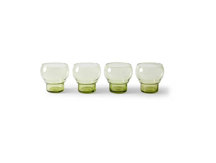 HKliving Verre Bulb 70 s 27 cl lot de 4 Mint green'