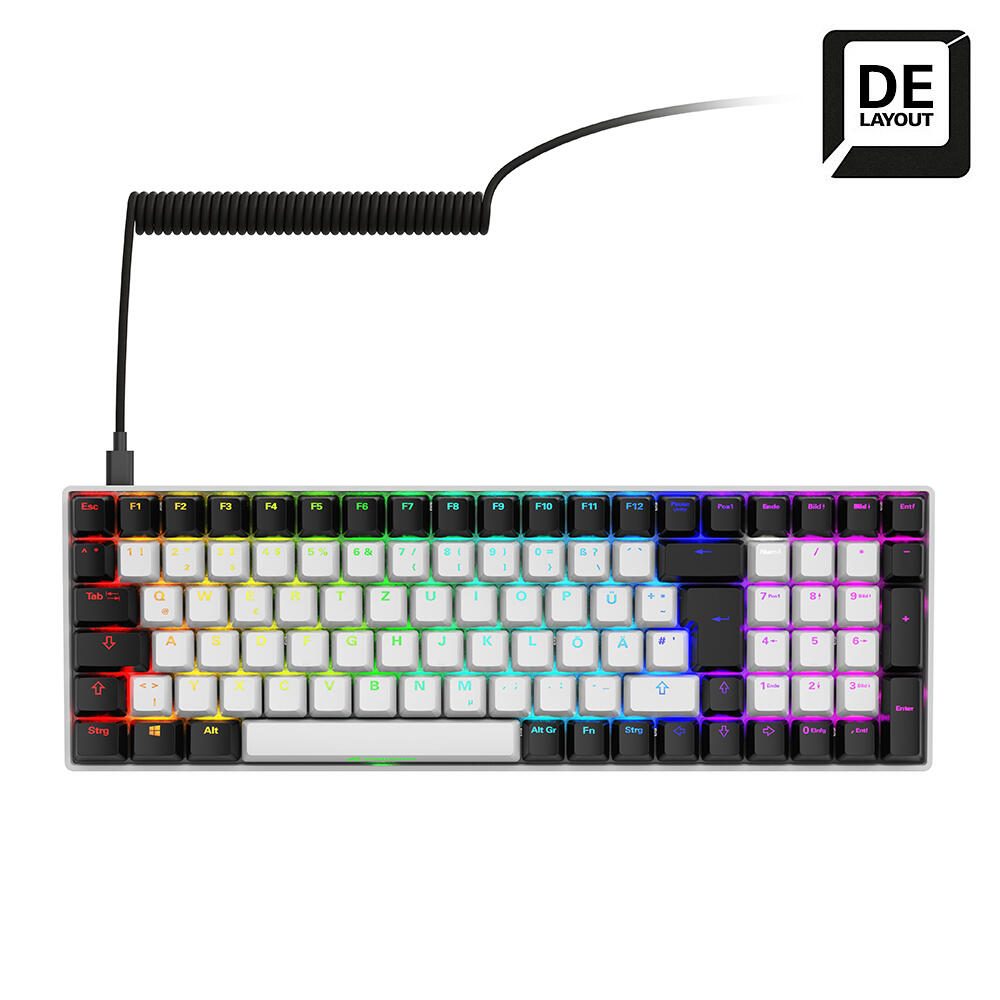 Sharkoon SKILLER SGK50 S2 White Gaming-Tastatur, Gateron Yellow 4044951040858