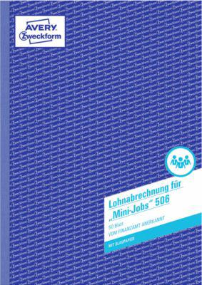 AVERY® Zweckform Lohnabrechnung für geringfügig Beschäftigte Nr. 506