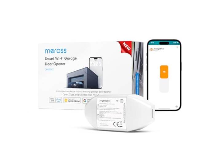 Meross Ouvre-Porte de Garage Connecté avec Apple HomeKit Compatible avec Siri\, CarPlay\, Alexa et Google\, Commande Intelligente du Garage avec Notifications\, Commande Vocale