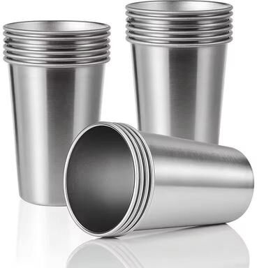 Inspired Living Premium Stainless Steel Pint Cup Set Durable, Reusable Metal Tumblers For Everyday Use Premium Stainless Steel Pint Cup Set Durable, Reusable Metal Tumblers For Everyday Use