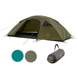 GRAND CANYON Zelt APEX 1 ALU Trekkingzelt – Leichtes Geodät-Kuppelzelt für 1–2 Personen mit Aluminiumgestänge und Apsis, Größe 1 in Grün Grün