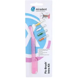 MIRADENT Interd.Pic-Brush Intro Kit 1H+4B.tra.pink