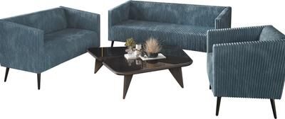 CraftPorch Corduroy Modern and Glamorous Velvet Upholstered 3-Piece Living Room Set