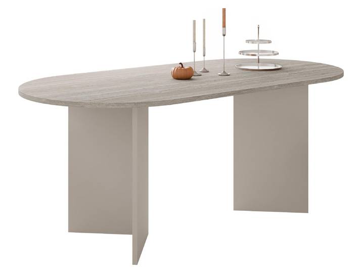 MIRJAN24 Tisch Gelizo 22 mm, Esszimmer Tisch (Farbe: Sandbeige / Travertin)