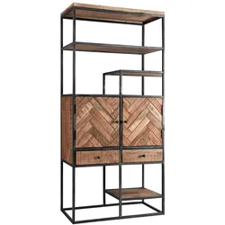 WOLFMÖBEL Regal Parquet Holz Braun Akazie