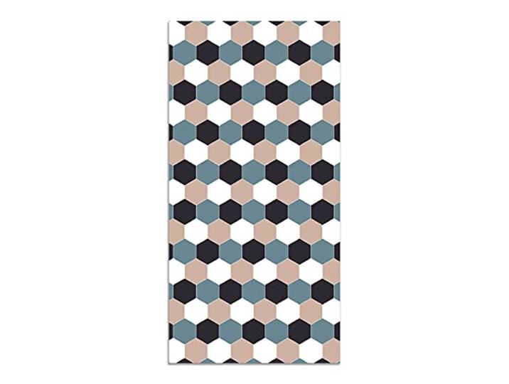 Panorama Tapis du Sol Allée - Différentes Tailles - (Mosaïque Hexagones de Ton Bleu 80x200 cm)