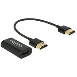 Delock Monitoradapter HDMI-A zu VGA-Bu schwarz (HDMI), Video Adapter, Schwarz