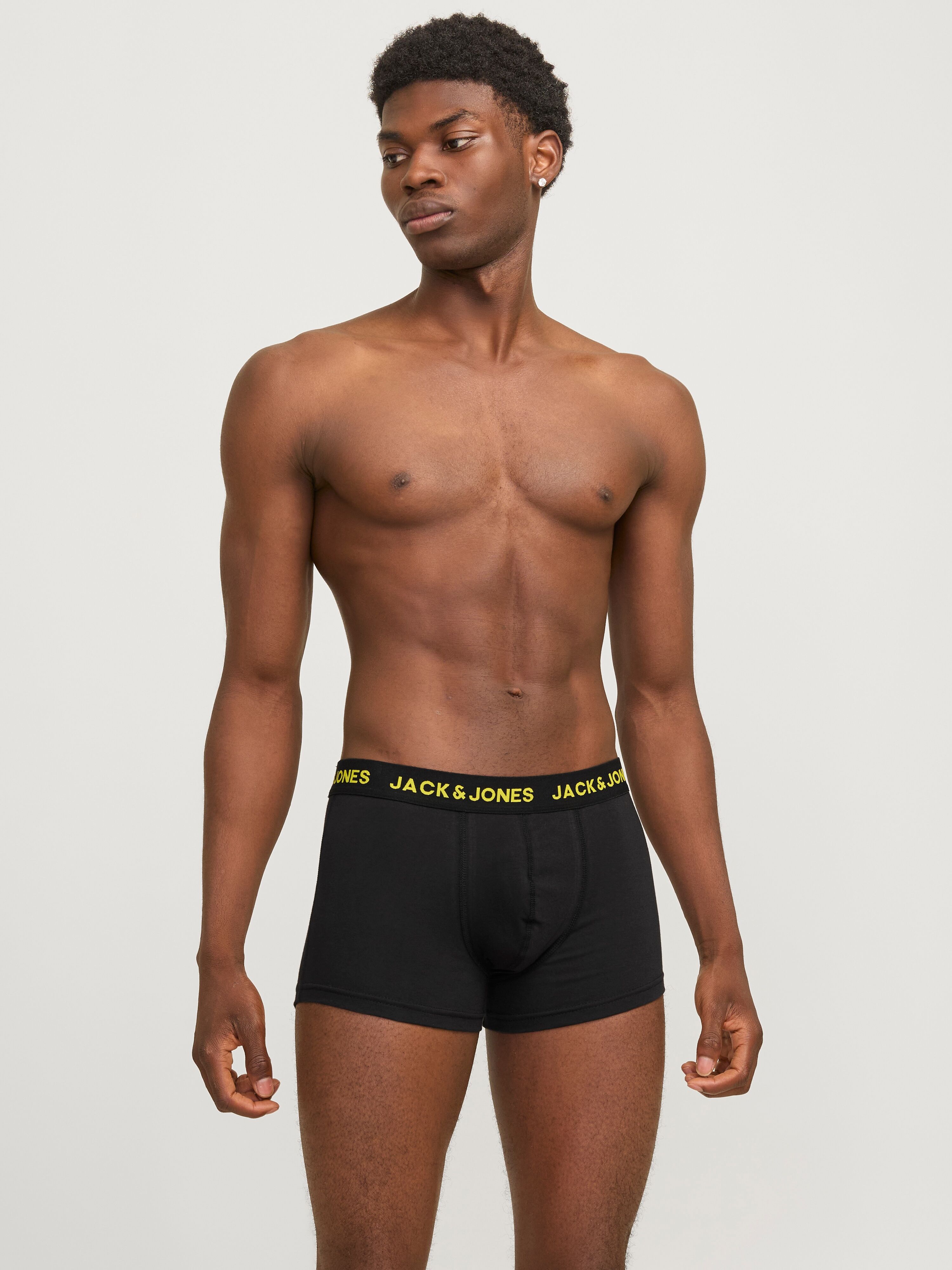 Trunk JACK & JONES "JACBASIC TRUNKS 7 PACK NOOS", Herren, Gr. XXL, 7 Stk., schwarz, Jersey, Obermaterial: 95% Baumwolle, 5% Elasthan, unifarben, eng, Unterhosen Trunk