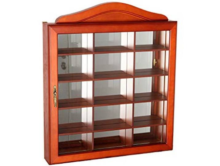 Vitrine für Wand, Holz und Glas, Magnetverschluss, 42 cm