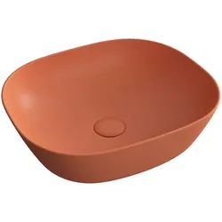 Plural Aufsatzschale flach rechteckig 45 x 38 x 14 cm Rote Erde Matt mit Oberflächenveredelung Clean