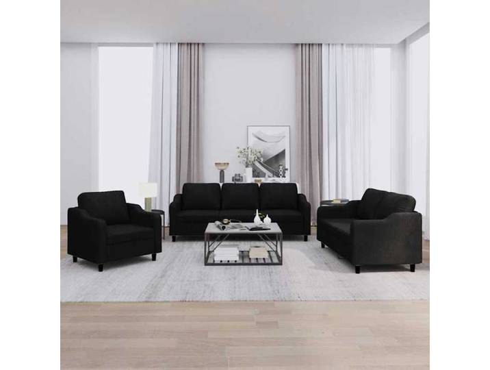 Ensemble de canapés Noir en Tissu Modèle 5