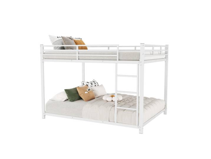 Gisaae Etagenbett 140x200 Metall Weiß Kinderbett Eisenbett Klassisch, Schlafzimmer, Betten