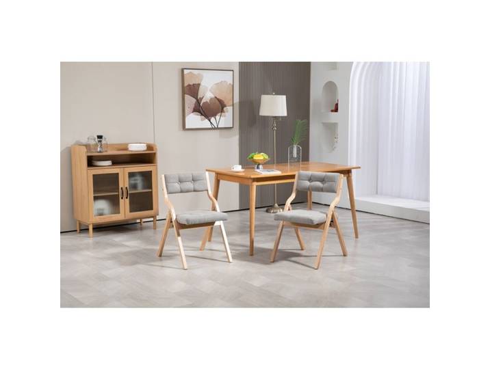 Chaise pliante - DREAMMESPACE - Lot de 2 - Bois - Rembourrée - Gris
