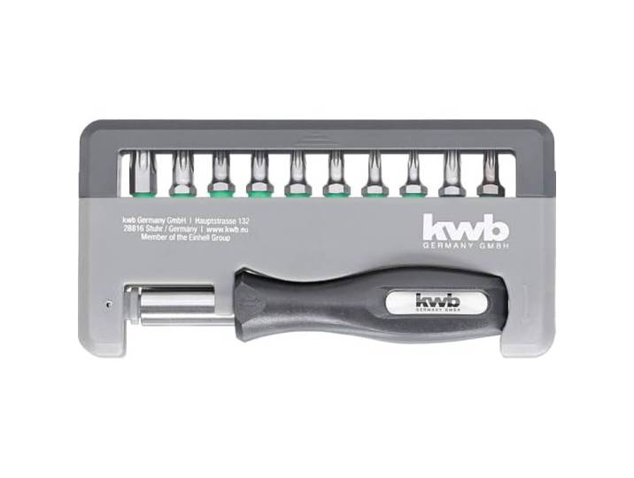 kwb Bit-Box in zakformaat, Torx T-10, 15, 20, 25, 30, 40 + Tamper-Torx TT-20 en 25 incl. bithouder en handgreep
