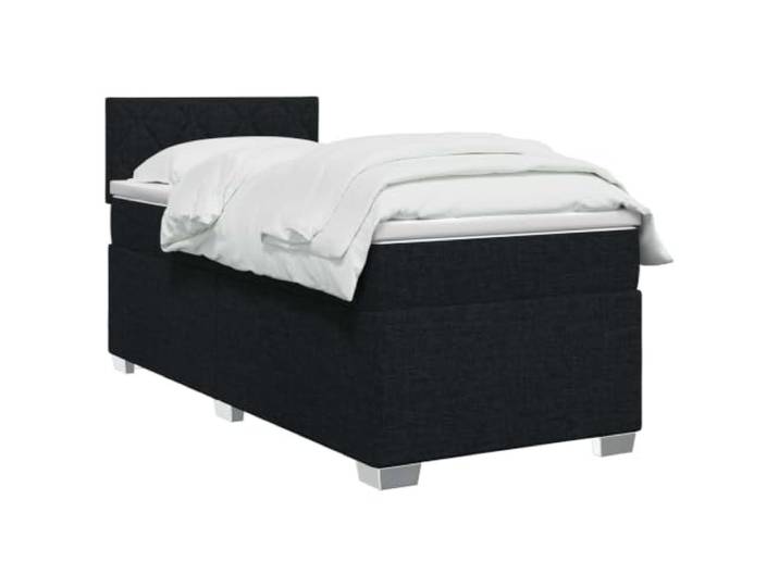 PUGYNBK Boxspringbett, 90 x 200 cm, mit Matratze und LED-Licht Verstellbares Kopfteil, technisches Holz, mittlere Festigkeit, Taschenfedern, USB
