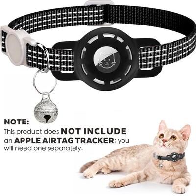 Inspire Essentials TrackSafe Reflective AirTag Cat Collar With Breakaway Buckle 1