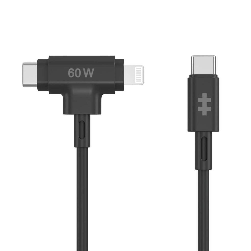 Hyper® HyperJuice USB-C und Lightning Hybrid-Silikonkabel (1,5m) - Schwarz HJ4010BKGL