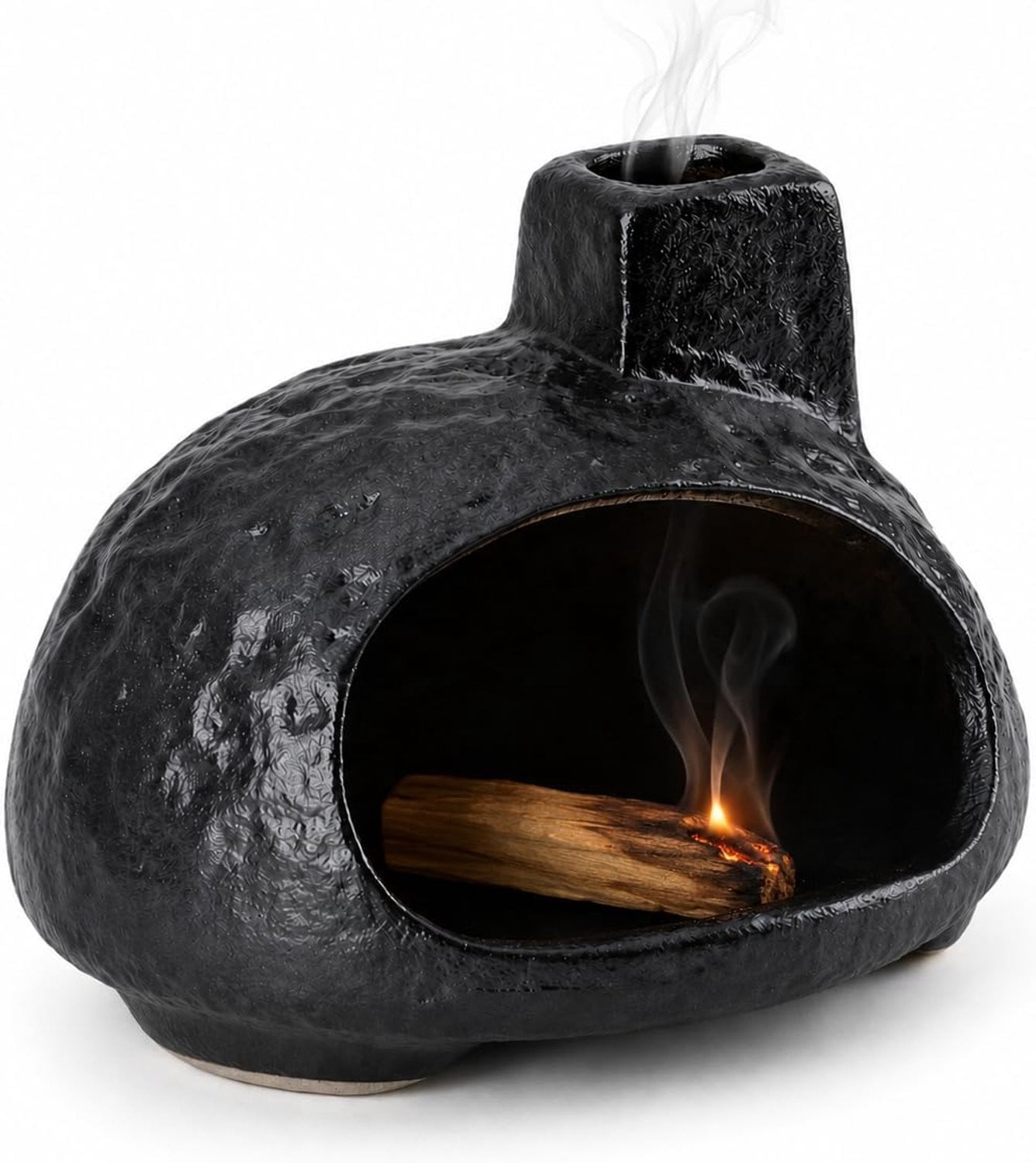 Homevero Ceramic wierookhouder mini openhaard zwart