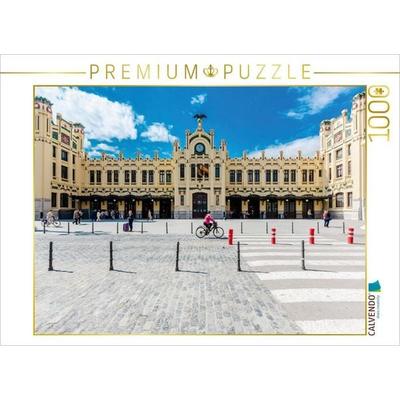 CALVENDO Puzzle Bahnhof Valencia Norte | 1000 Teile Lege-Größe 64 × 48 cm Foto-Puzzle für glückliche Stunden