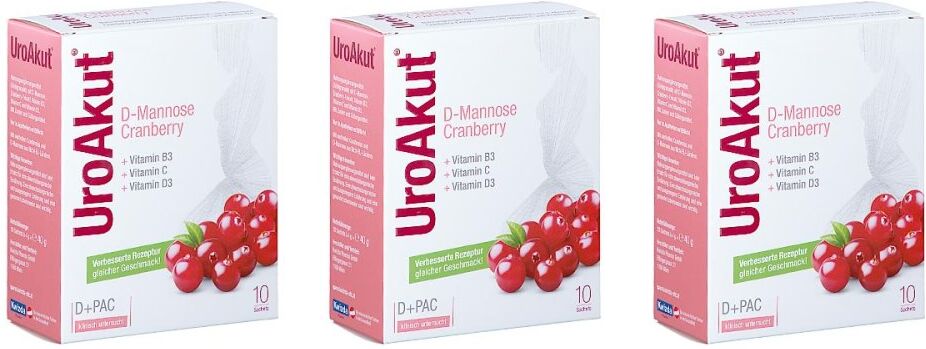 BIOGELAT UroAkut D Mannose plus Cranberry Granulat 3x10stk
