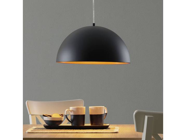 Fabas Luce Hängelampe DINGLE, dimmbar, schwarz, für Wohn- / Esszimmer, Metall, Modern, Pendelleuchte