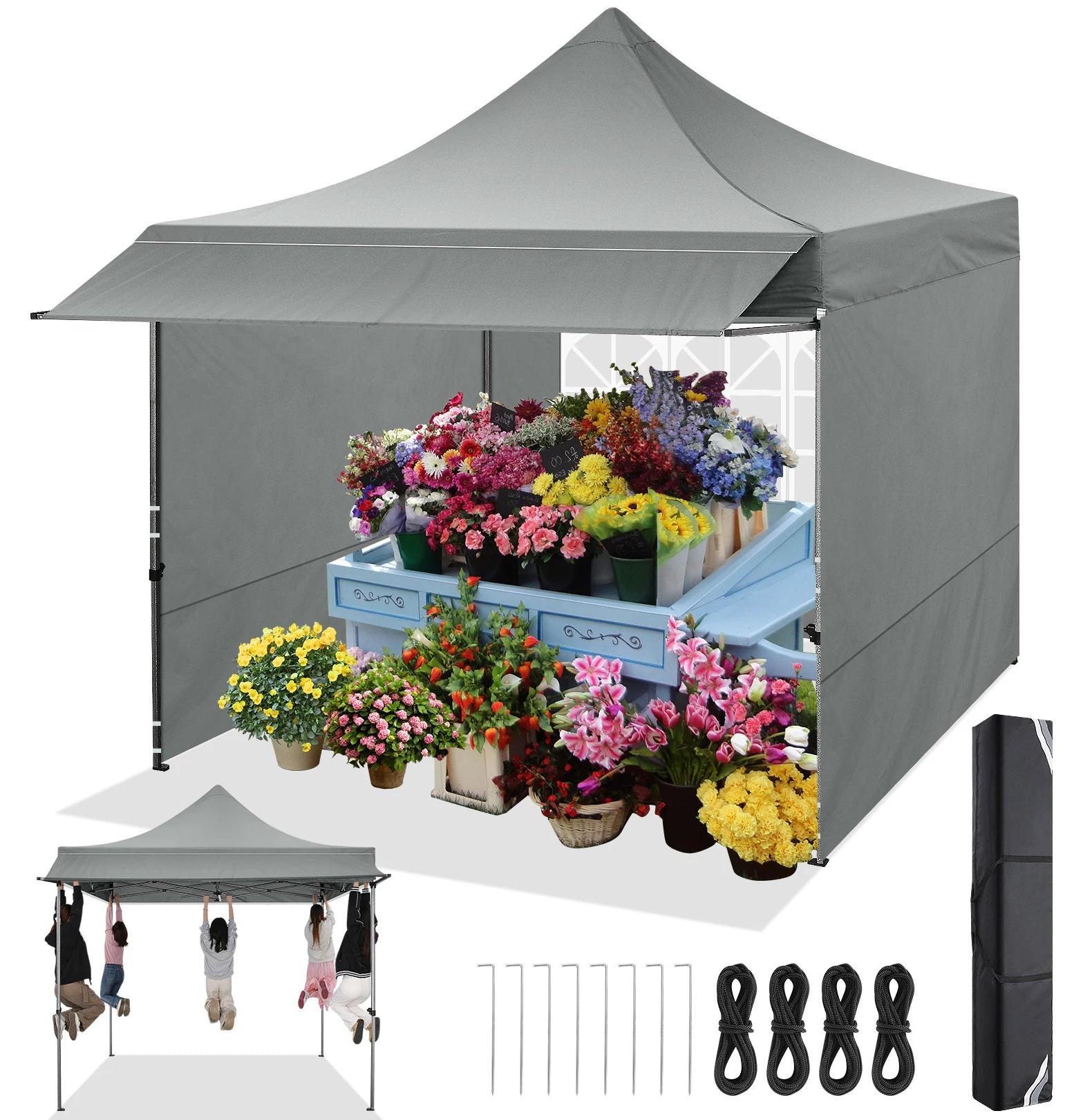Partyzeltt - Pop-up-Pavillon - Zelt - Partyzelt - Wasserdicht - 3x3 Meter - Verstellbares Gestell - Grau